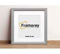FRAMOREY Square Photo Frames, 14x14" Size Silver Picture Frame With 12x12" Size White Mount, LW Antique Style Home Wall Decor Frames, Wall Hanging Art Poster Frames, MDF Wood Frames