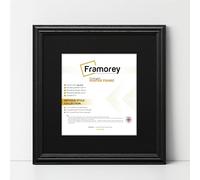 FRAMOREY Square Photo Frames, 15x15" Size Black Picture Frame With 13x13" Size Black Mount, LW Antique Style Home Wall Decor Frames, Wall Hanging Art Poster Frames, MDF Wood Frames