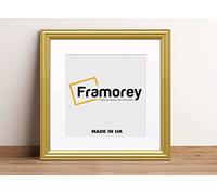 FRAMOREY Square Photo Frames, 15x15" Size Gold Picture Frame With 13x13" Size White Mount, LW Antique Style Home Wall Decor Frames, Wall Hanging Art Poster Frames, MDF Wood Frames