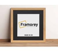 FRAMOREY Square Photo Frames, 25x25CM Size Oak Picture Frame With 20x20CM Size Black Mount, LW Antique Style Home Wall Decor Frames, Wall Hanging Art Poster Frames, MDF Wood Frames