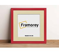 FRAMOREY Square Photo Frames, 30x30CM Size Red Picture Frame With 25x25CM Size Ivory Mount, LW Antique Style Home Wall Decor Frames, Wall Hanging Art Poster Frames, MDF Wood Frames