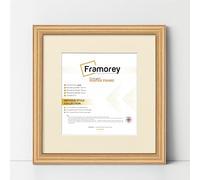 FRAMOREY Square Photo Frames, 40x40CM Size Oak Picture Frame With 30x30CM Size Ivory Mount, LW Antique Style Home Wall Decor Frames, Wall Hanging Art Poster Frames, MDF Wood Frames
