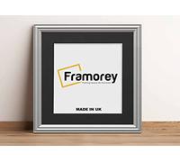 FRAMOREY Square Photo Frames, 40x40CM Size Silver Picture Frame With 30x30CM Size Black Mount, LW Antique Style Home Wall Decor Frames, Wall Hanging Art Poster Frames, MDF Wood Frames