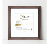 FRAMOREY Square Photo Frames, 7x7" Size Mahogany Picture Frame With 5x5" Size White Mount, LW Antique Style Home Wall Decor Frames, Wall Hanging Art Poster Frames, MDF Wood Frames