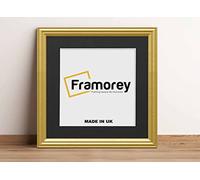 FRAMOREY Square Photo Frames, 9x9" Size Gold Picture Frame With 7x7" Size Black Mount, LW Antique Style Home Wall Decor Frames, Wall Hanging Art Poster Frames, MDF Wood Frames