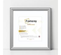 FRAMOREY Square Photo Frames, 9x9" Size Silver Picture Frame With 7x7" Size White Mount, LW Antique Style Home Wall Decor Frames, Wall Hanging Art Poster Frames, MDF Wood Frames