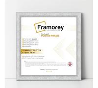 FRAMOREY Square Size Glitter Sparkle Picture Frame, 30x30CM Size Silver Photo Frames, Wall Hanging Oxford Frames, Photo College Frame, Birthday Gift Frame