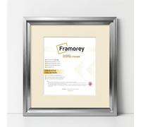 FRAMOREY Square Size Picture Frame, 12x12" Size Silver Photo Frame With 10x10" Size Ivory Mount, Oslo Style Wall Art Frames, Photo College Frame
