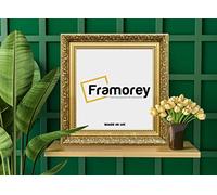 FRAMOREY Square Size Picture Frame, 16x16 Inch Size Gold Photo Frame, Dahlia Ornate Effect Wall Art Poster Frame, Casual Wall Art Frames