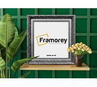 FRAMOREY Square Size Picture Frame, 25x25 CM Size Silver Photo Frame, Dahlia Ornate Effect Wall Art Poster Frame, Casual Wall Art Frames