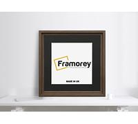FRAMOREY Square Size Picture Frame, 6x6" Size Walnut Photo Frame With 4x4" Size Black Mount, Oslo Style Wall Art Frames, Photo College Frame