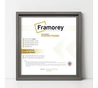 FRAMOREY Square Size Picture Frame, 7x7 Inch Size Grey Photo Frame, Oslo Style Poster Frame, With a High Clarity Styrene Shatterproof Perspex Sheet