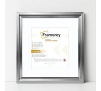 FRAMOREY Square Size Picture Frame, 9x9" Size Silver Photo Frame With 7x7" Size White Mount, Oslo Style Wall Art Frames, Photo College Frame