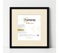 FRAMOREY Square Size Thin Matt Photo, Handmade Flat Thin Picture Frame, 11x11" Size Black Picture Frame With 9x9" Size Ivory Mount, Photo Print Frames