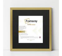 FRAMOREY Square Size Thin Matt Photo, Handmade Flat Thin Picture Frame, 12x12" Size Gold Picture Frame With 10x10" Size Black Mount, Photo Print Frames