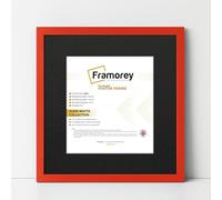 FRAMOREY Square Size Thin Matt Photo, Handmade Flat Thin Picture Frame, 12x12" Size Red Picture Frame With 10x10" Size Black Mount, Photo Print Frames