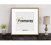FRAMOREY Square Size Thin Matt Photo, Handmade Flat Thin Picture Frame, 13x13" Size Oak Picture Frame With 11x11" Size White Mount, Photo Print Frames