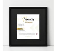 FRAMOREY Square Size Thin Matt Photo, Handmade Flat Thin Picture Frame, 14x14" Size Black Picture Frame With 12x12" Size Black Mount, Photo Print Frames