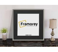 FRAMOREY Square Size Thin Matt Photo, Handmade Flat Thin Picture Frame, 14x14" Size Light Grey Picture Frame With 12x12" Size Black Mount, Photo Print Frames