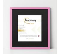 FRAMOREY Square Size Thin Matt Photo, Handmade Flat Thin Picture Frame, 14x14" Size Pink Picture Frame With 12x12" Size Black Mount, Photo Print Frames