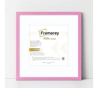 FRAMOREY Square Size Thin Matt Photo, Handmade Flat Thin Picture Frame, 16x16" Size Pink Picture Frame With 14x14" Size White Mount, Photo Print Frames
