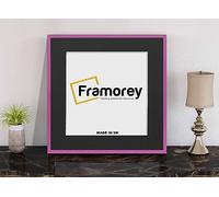 FRAMOREY Square Size Thin Matt Photo, Handmade Flat Thin Picture Frame, 17x17" Size Pink Picture Frame With 15x15" Size Black Mount, Photo Print Frames