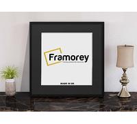 FRAMOREY Square Size Thin Matt Photo, Handmade Flat Thin Picture Frame, 21x21" Size Black Picture Frame With 17x17" Size Black Mount, Photo Print Frames