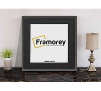 FRAMOREY Square Size Thin Matt Photo, Handmade Flat Thin Picture Frame, 21x21" Size Dark Grey Picture Frame With 17x17" Size Black Mount, Photo Print Frames