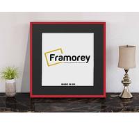 FRAMOREY Square Size Thin Matt Photo, Handmade Flat Thin Picture Frame, 21x21" Size Red Picture Frame With 17x17" Size Black Mount, Photo Print Frames