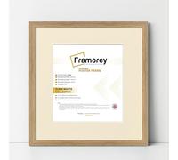 FRAMOREY Square Size Thin Matt Photo, Handmade Flat Thin Picture Frame, 24x24" Size Oak Picture Frame With 20x20" Size Ivory Mount, Photo Print Frames