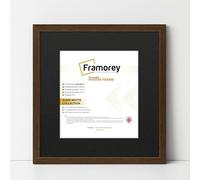 FRAMOREY Square Size Thin Matt Photo, Handmade Flat Thin Picture Frame, 24x24" Size Walnut Picture Frame With 20x20" Size Black Mount, Photo Print Frames