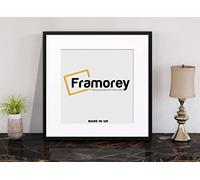 FRAMOREY Square Size Thin Matt Photo, Handmade Flat Thin Picture Frame, 25x25CM Size Black Picture Frame With 20x20CM Size White Mount, Photo Print Frames