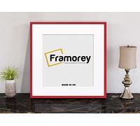 FRAMOREY Square Size Thin Matt Photo, Handmade Flat Thin Picture Frame, 30x30CM Size Red Picture Frame With 25x25CM Size White Mount, Photo Print Frames