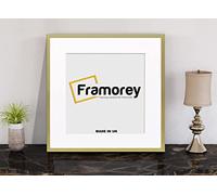 FRAMOREY Square Size Thin Matt Photo, Handmade Flat Thin Picture Frame, 40x40CM Size Gold Picture Frame With 30x30CM Size White Mount, Photo Print Frames