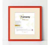 FRAMOREY Square Size Thin Matt Photo, Handmade Flat Thin Picture Frame, 50x50CM Size Red Picture Frame With 40x40CM Size Ivory Mount, Photo Print Frames