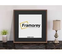 FRAMOREY Square Size Thin Matt Photo, Handmade Flat Thin Picture Frame, 50x50CM Size Walnut Picture Frame With 40x40CM Size Black Mount, Photo Print Frames