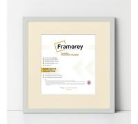 FRAMOREY Square Size Thin Matt Photo, Handmade Flat Thin Picture Frame, 6x6" Size Silver Picture Frame With 4x4" Size Ivory Mount, Photo Print Frames