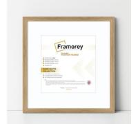 FRAMOREY Square Size Thin Matt Photo, Handmade Flat Thin Picture Frame, 7x7" Size Oak Picture Frame With 5x5" Size White Mount, Photo Print Frames