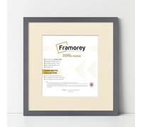 FRAMOREY Square Size Thin Matt Photo, Handmade Flat Thin Picture Frame, 8x8" Size Dark Grey Picture Frame With 6x6" Size Ivory Mount, Photo Print Frames