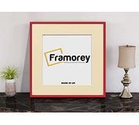 FRAMOREY Square Size Thin Matt Photo, Handmade Flat Thin Picture Frame, 8x8" Size Red Picture Frame With 6x6" Size Ivory Mount, Photo Print Frames
