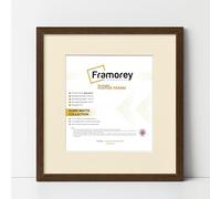 FRAMOREY Square Size Thin Style Photo, Handmade Flat Thin Picture Frame, 40x40CM Size Walnut Picture Frame With 30x30CM Size Ivory Mount, Photo Print Frames
