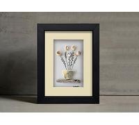 FRAMOREY Stylish Front Mount Display Picture Artwork Black A5 Photo Print Frame with A6 Ivory Mount Shadow Box Frame - Shadowbox Display Case Wooden Picture Frame