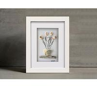 FRAMOREY Stylish Front Mount Display Picture Artwork White 22x16'' Photo Print Frame with 18x12'' White Mount Shadow Box Frame - Shadowbox Display Case Wooden Picture Frame