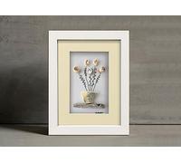 FRAMOREY Stylish Front Mount Display Picture Artwork White A2 Photo Print Frame with A3 Ivory Mount Shadow Box Frame - Shadowbox Display Case Wooden Picture Frame