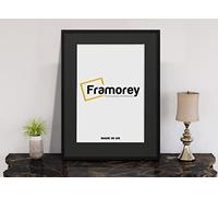 FRAMOREY Thin Matt Black Photo Frame 18x14" Size Picture Frame With 15x10" Size Black Mount, Flat Wooden Effect Photo Frame, Home Décor Frame, Wall Art Poster Frame