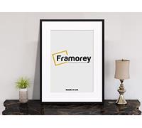 FRAMOREY Thin Matt Black Photo Frame 22x18" Size Picture Frame With 18x14" Size White Mount, Flat Wooden Effect Photo Frame, Home Décor Frame, Wall Art Poster Frame
