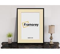 FRAMOREY Thin Matt Black Photo Frame 40x50CM Size Picture Frame With 30x40CM Size Ivory Mount, Flat Wooden Effect Photo Frame, Home Décor Frame, Wall Art Poster Frame