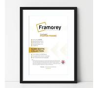FRAMOREY Thin Matt Black Photo Frames 24x20" Size Picture Frame With 20x16" Size White Mount, Flat Wooden Effect Photo Frames, Home Décor Frame, Wall Art Poster Frame