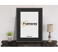 FRAMOREY Thin Matt Dark Grey Photo Frame - 18x14" Size With 14x10" Size Black Mount, Flat Wooden Effect Home Décor Wall Art Poster Frame