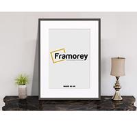 FRAMOREY Thin Matt Dark Grey Photo Frame 20x16" Size Picture Frame With 16x12" Size White Mount, Flat Wooden Effect Photo Frame, Home Décor Frame, Wall Art Poster Frame